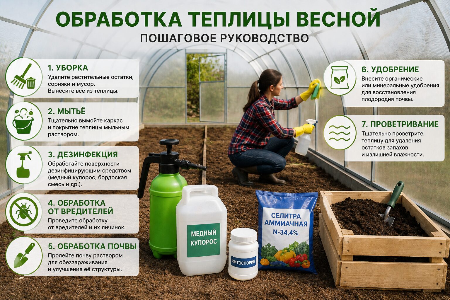 Обработка теплицы весной: пошаговое руководство для защиты растений и повышения урожайности